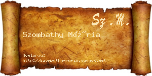 Szombathy Mária névjegykártya